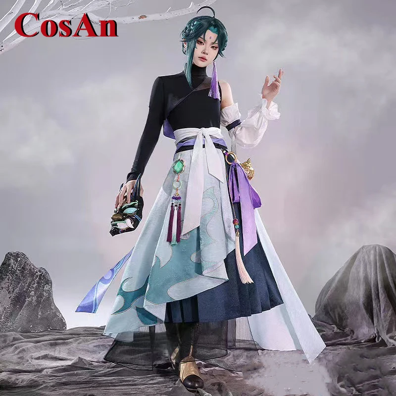 

Популярная игра CosAn Genshin Impact Xiao, костюм для косплея, модная форма в старинном стиле, искусственная кожа