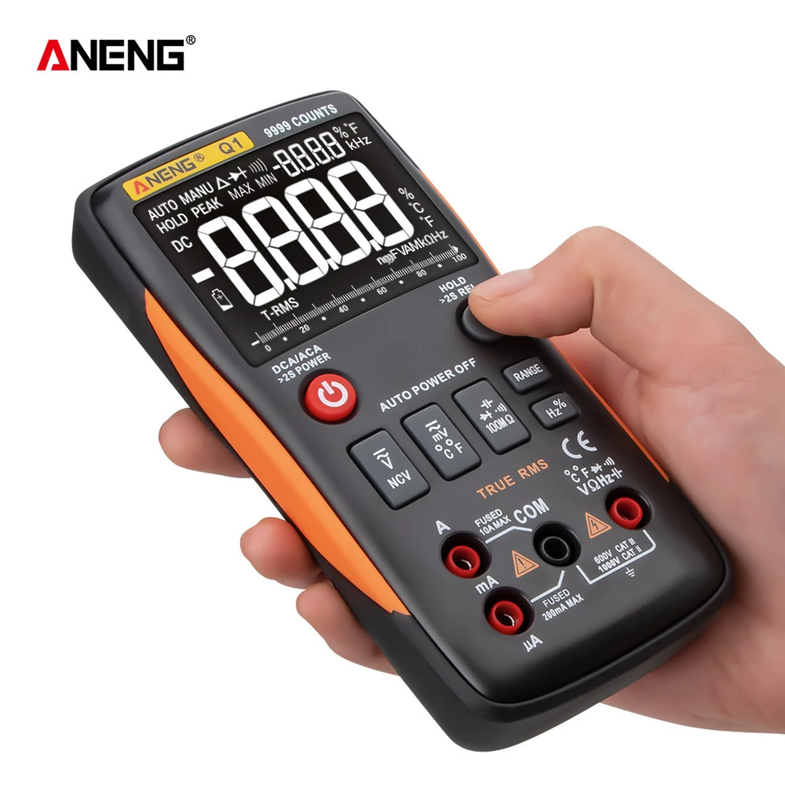 

Digital Multimeter DIY Transistor Capacitance NCV Tester 9999 Analog Tester True RMS Professional Multimeter