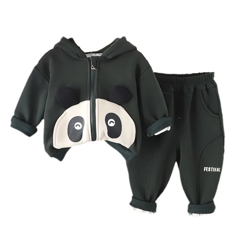 

New Winter Baby Girls Clothes Suit Children Boys Thick Warm Jacket Pants 2Pcs/Sets Toddler Casual Cotton Costume Kids Tracksuits