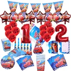 Флэш-Молния Маккуин Автомобили принадлежности для тематической вечеринки с днем рождения баннер украшение торта воздушный шар одноразовая скатерть