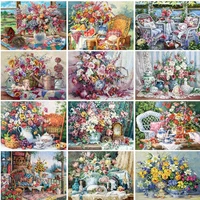 photocustom diy pictures by number flowers kits home decor painting by numbers drawing on canvas handpainted art gift