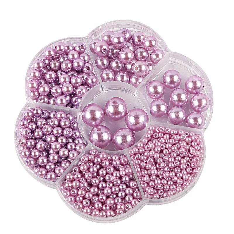 

DIY Beaded Accessories 3/4/5/6/8/10/12mm Handmade Material Girl Toy Gift Colorful White Plastic Beads Perforated Imitation Pearl