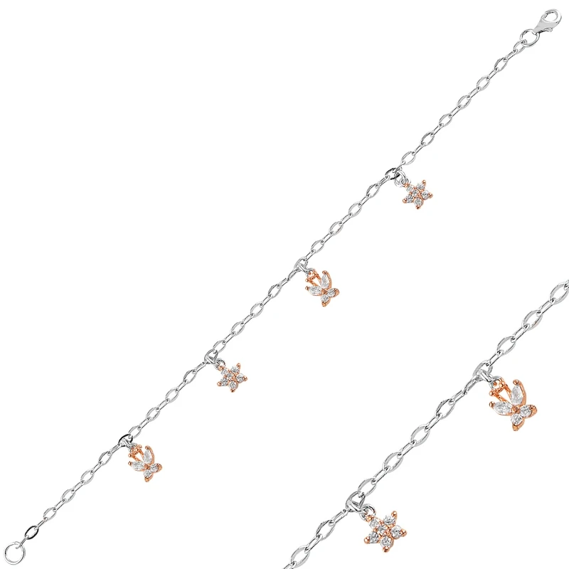 

Silver 925 Sterling Dangle Zircon Cubic Zirconia Bracelet
