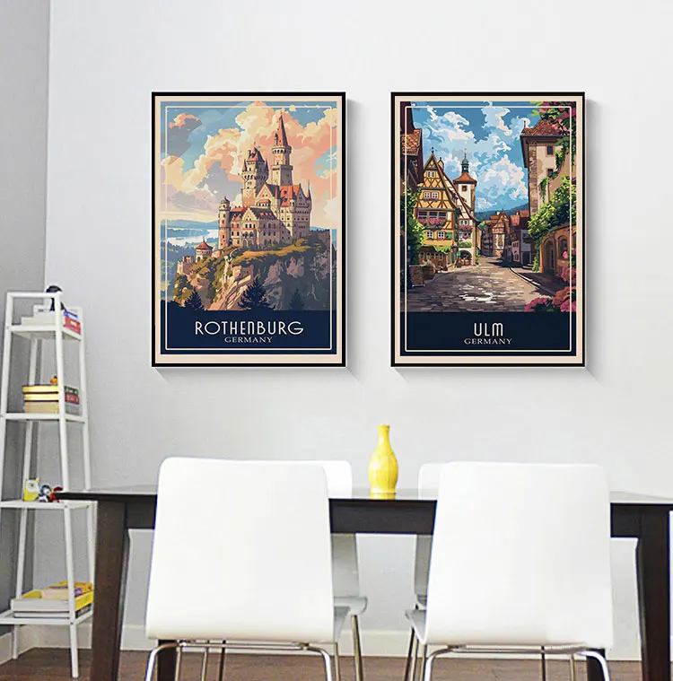 Германия путешествия архитектурные аттракционы принты и постеры винтажная