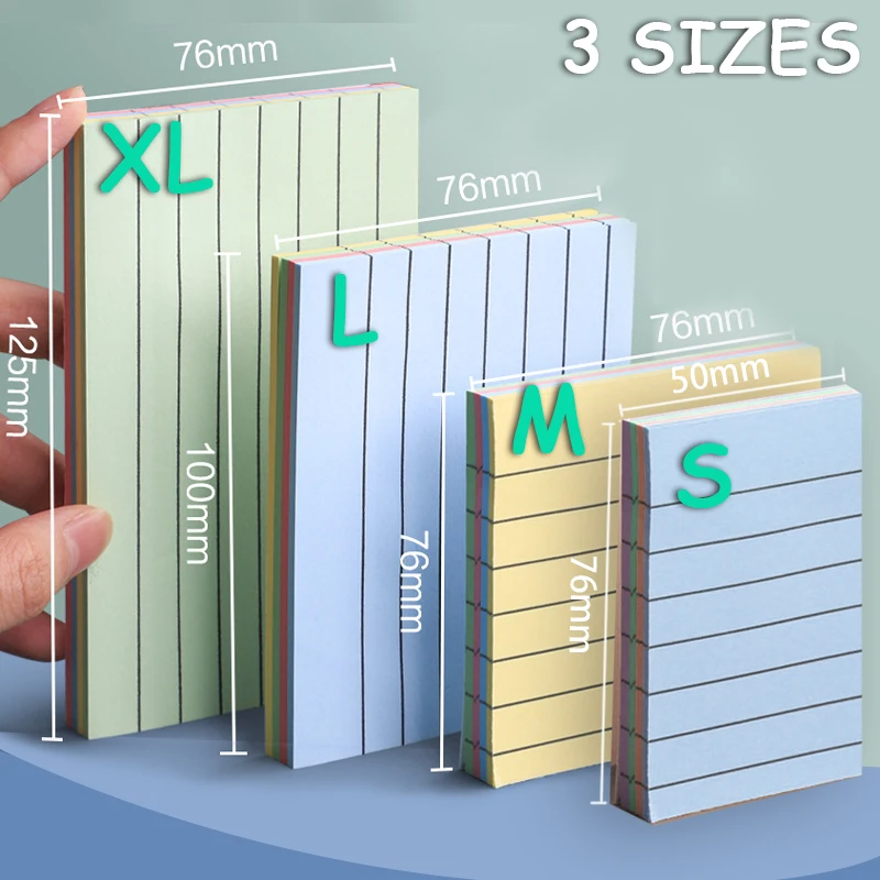 100 листов самоклеящиеся блокноты для заметок с горизонтальными линиями - купить