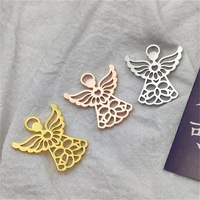 5 piecespack personalized angel pattern pendants wholesale diy 100 stainless steel various charm jewelry preferred accessories