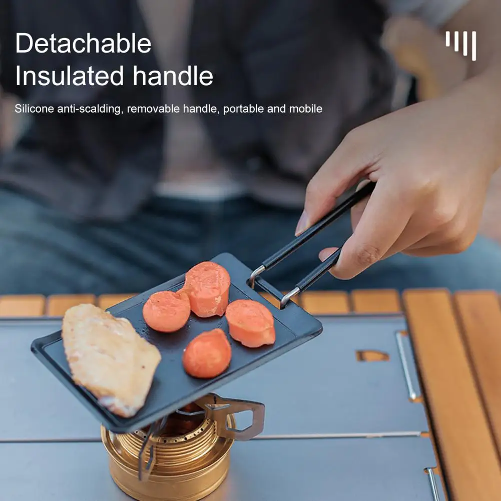 

Grill Pan Compact Anti-corrosion Mini Outdoor Picnic BBQ Baking Iron Tray Plate Camping Supplies Roasting Tray Grill Plate