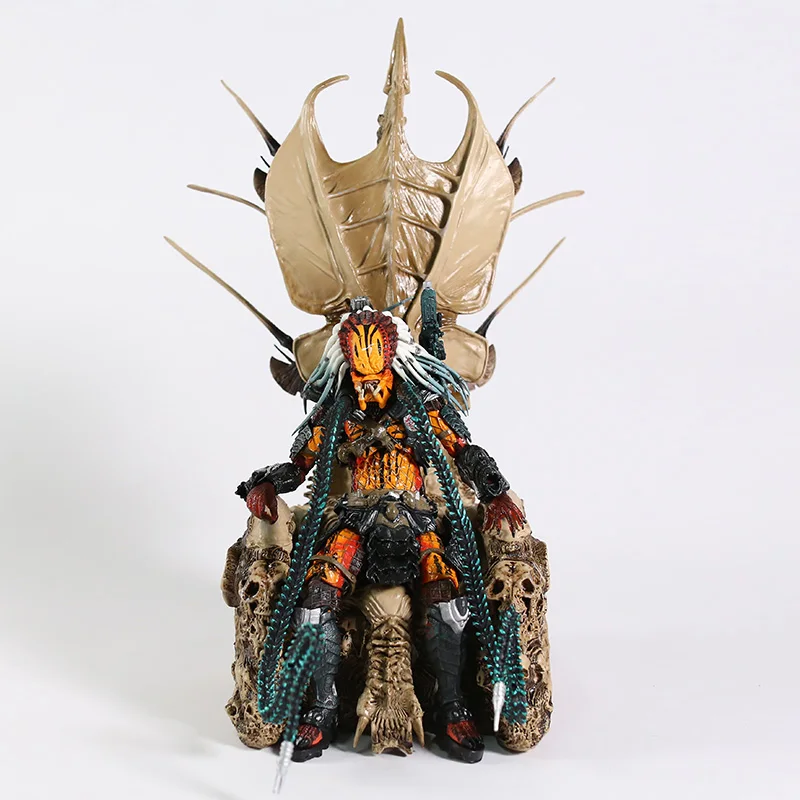 NECA-figura Predator, líder del Clan, Cráneo, hueso, trono, excelente modelo, juguete coleccionable