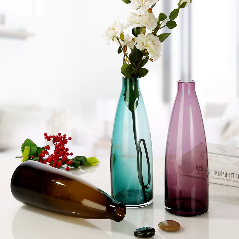 

Glass Vase Ornaments Home Accessories European Vases Table Decor Hydroponic Ваза Flower Arrangement Pot Small Декор Для Дома