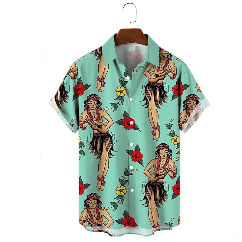 

Molilulu Men's Fashion Clothing Vintage Aloha Print Casual Breathable Short Sleeve Hawaiian Shirt