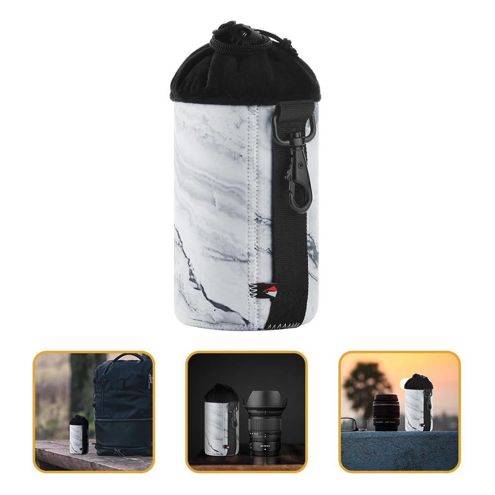 

Чехол для объектива, мраморный узор, неопреновый противоударный защитный чехол для объектива со шнурком
