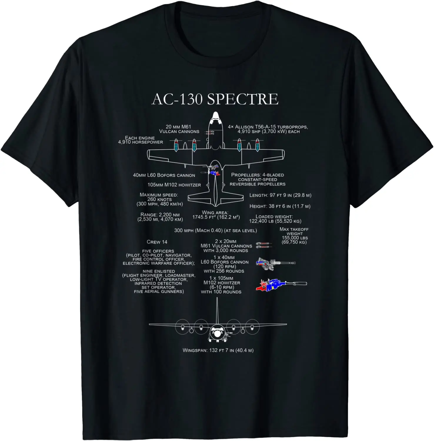 

Heavry Armed Ground Attack Platform AC-130 Spectre Gunship T Shirt. 100% Cotton Short Sleeve O-Neck Casual T-shirts Size S-3XL