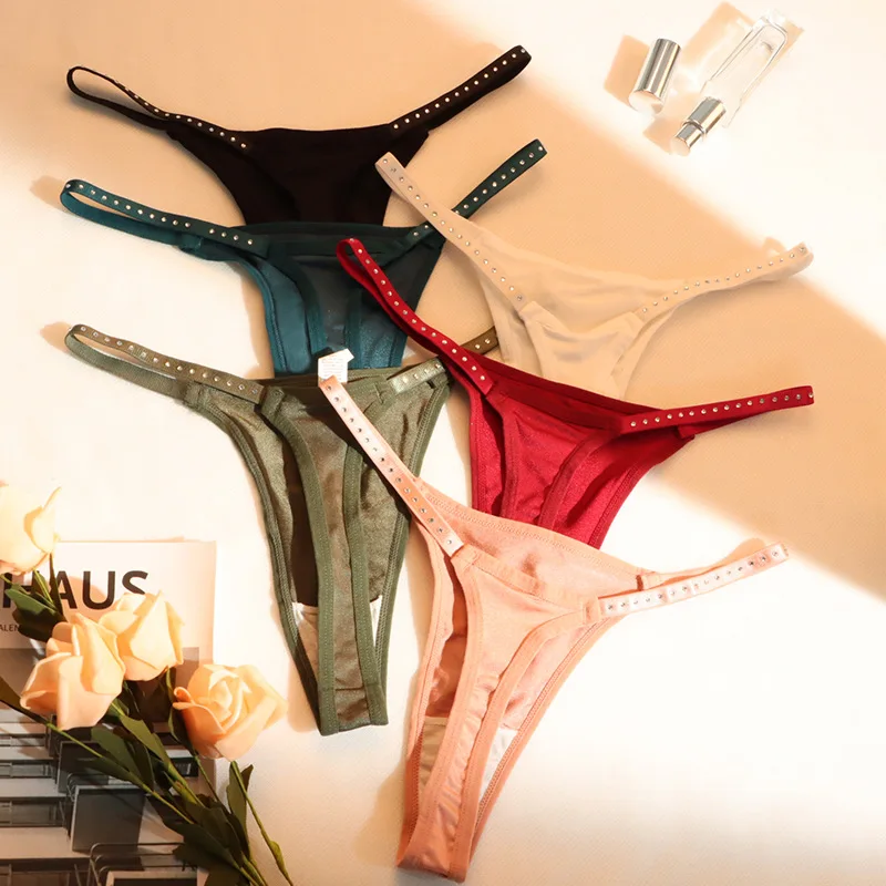 

Женские стринги TECHOME, шелковые трусики для девушек, европейские трусики без следов, женское нижнее белье из ледяного шелка, женские трусики