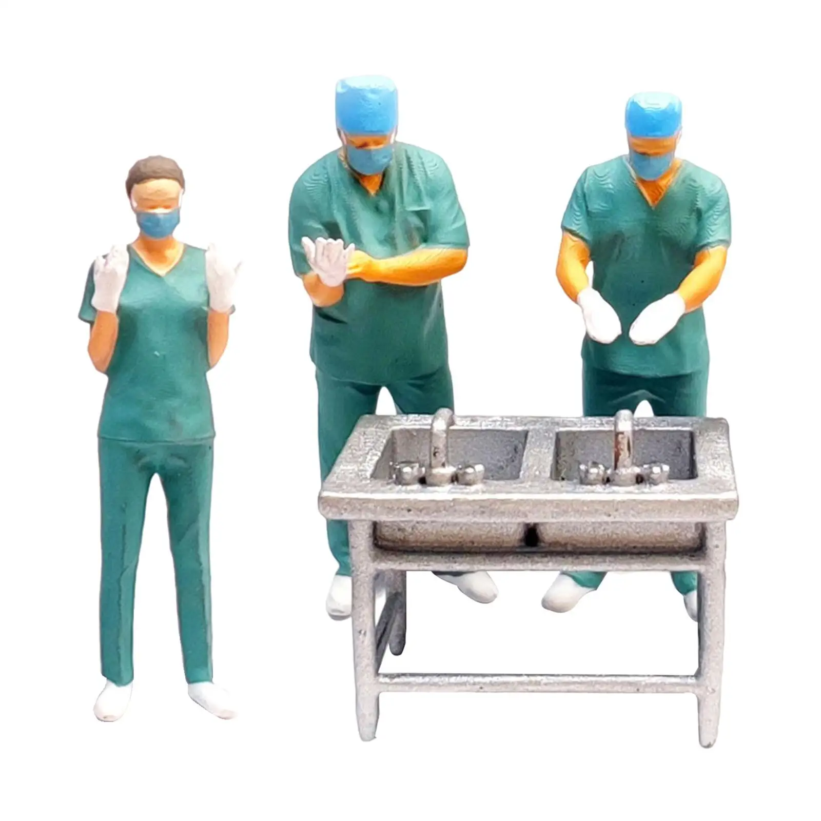 

Доктор миниатюры 1/87 полимерные украшения Миниатюрные модели Фигурки тележка для инструментов