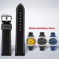 high quality watch strap for breitling avenger deep dive sea wolf super ocean series yellow wolf nylon leather watch strap 22mm