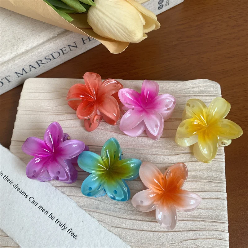 Заколка для волос с градиентом женская акриловый зажим пляжный аксессуар в