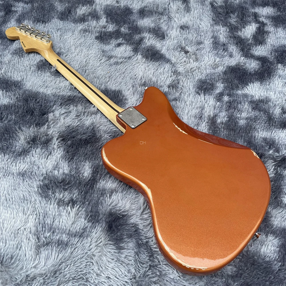 Высококачественная под заказ электрическая гитара JAG с золотым желтым корпусом