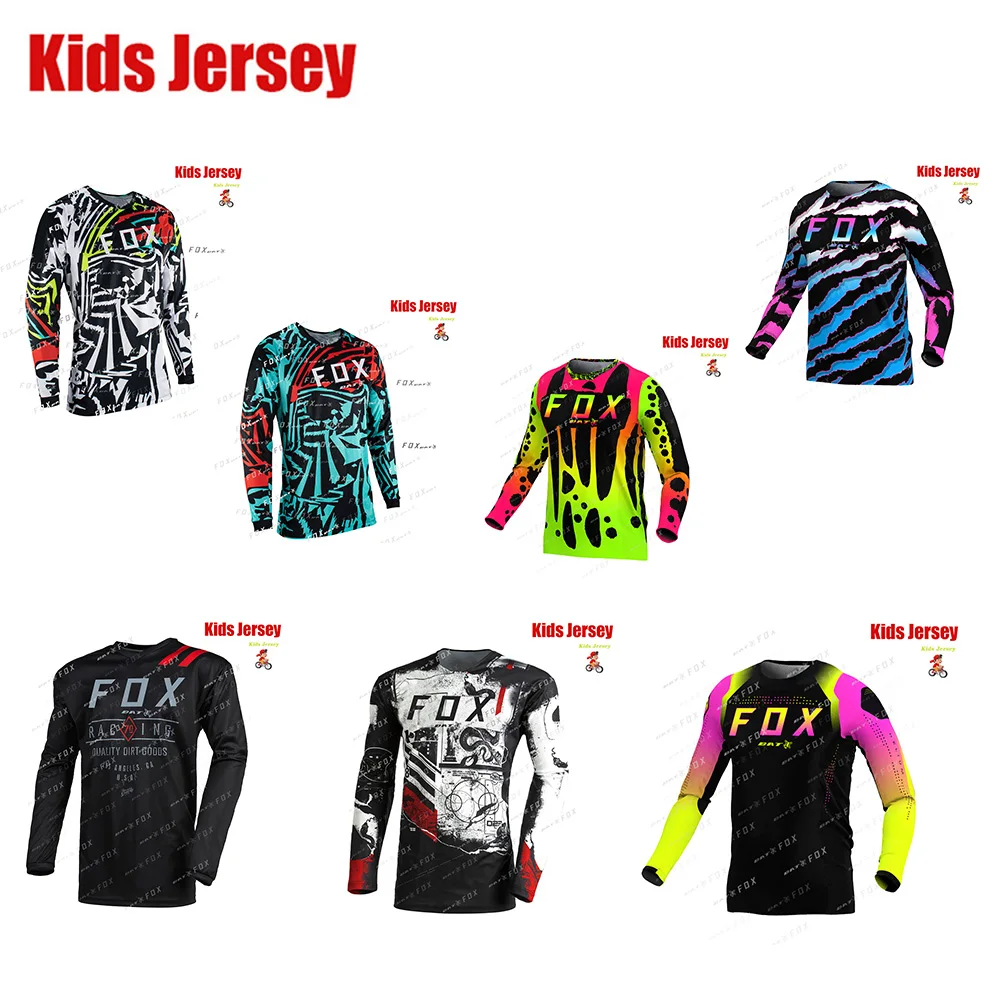 

MTB Kids Shirts BAT FOX Downhill Jersey Motocross Mountain Enduro Jersey Offroad DH Bicycle T-shirt Motorcycle Children's jersey