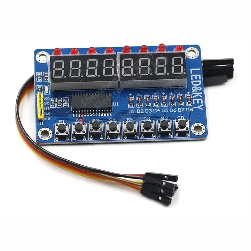 Фото TM1638 LED Дисплей 8-битные цифровые трубочные модули AYR 7 сегментов 8 бит 0.36 дюйма КРАСНЫЙ TM1638 КЛЮЧЕВОЙ LED ​​дисплейный панель №5