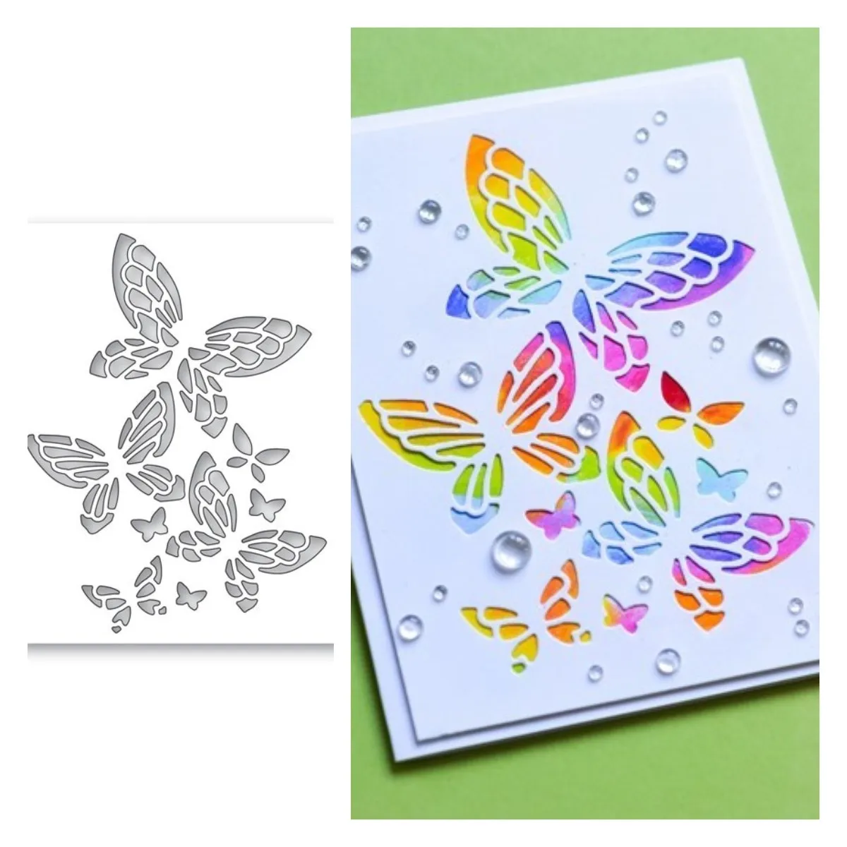 

Stained Glass Butterfly Collage Metal Cutting Dies Scrapbook Diary Decoration Embossing Template Diy Greeting Card Handmade