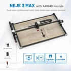 Лазерный гравер NEJE 3 MAX A40640, двойной диод, фотоинструмент, 460X810 мм, LASERGRBL, LIGHTBURN, управление через приложение