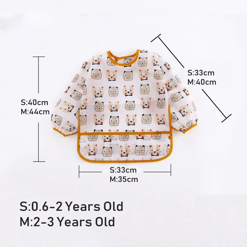 Детские нагрудники Слюнявчики из ткани Слюнявчик с длинным рукавом для малышей