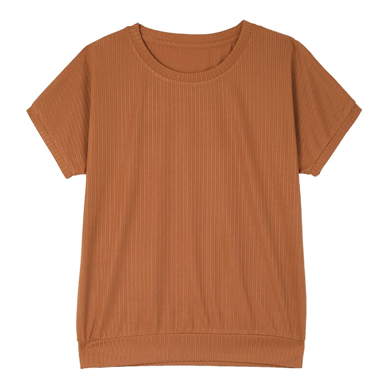 

Women'S Summer New Middle Aged Mom Thin Fashion Versatile Top Female Casual Round Neck Sports Ice Silk Short Sleeve T-Shirt