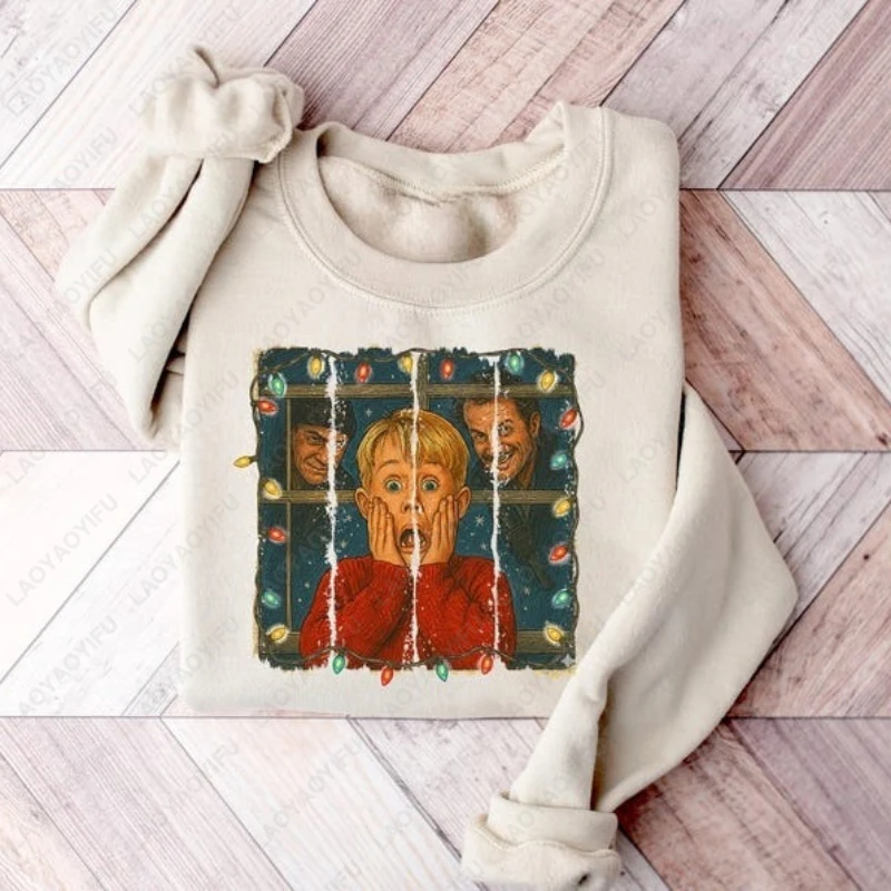 Фото McCallister Home Alone, милый новый стиль, толстовка с рождественским фильмом, забавная новогодняя рождественская толстовка с длинными рукавами, подарки для мужчин и женщин, толстовка №1
