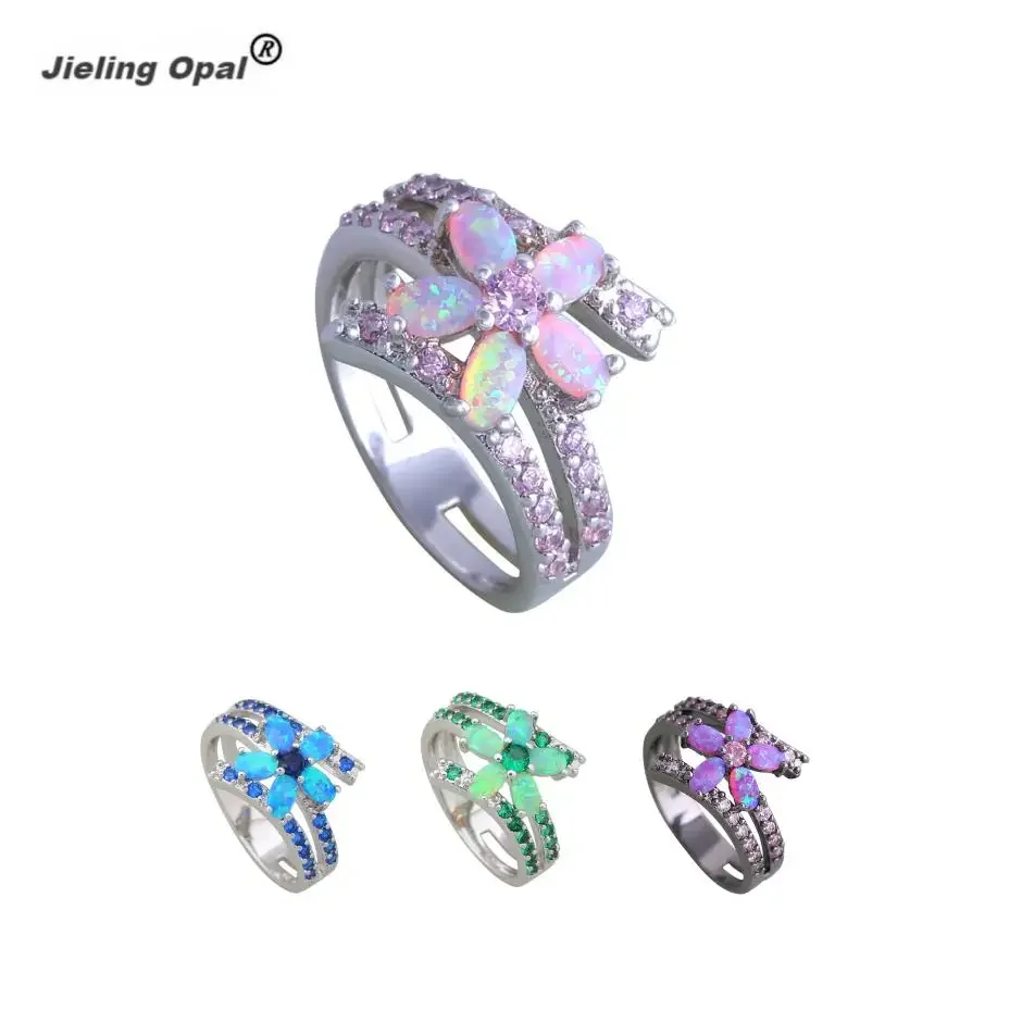 Женское кольцо из латуни с голубым Цирконом