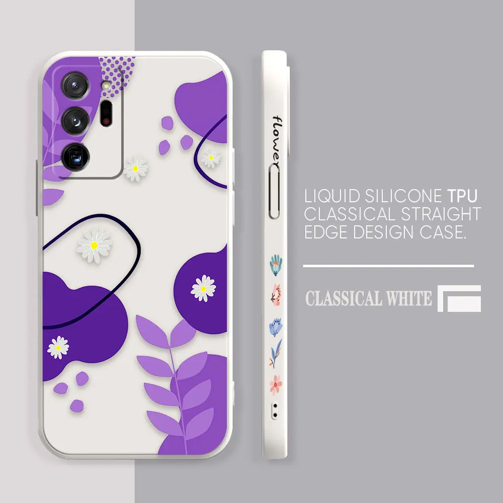 Case For Samsung Galaxy A90 A80 A70 A60 A50 A40 A30 A20S A20 A10S Note 20 M33 Pro Plus Lite Ultra 4G 5G Case  Red Purple Flowers