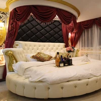 1 bed 2 night stand mattresslot european design round soft bed home bedroom furniture set