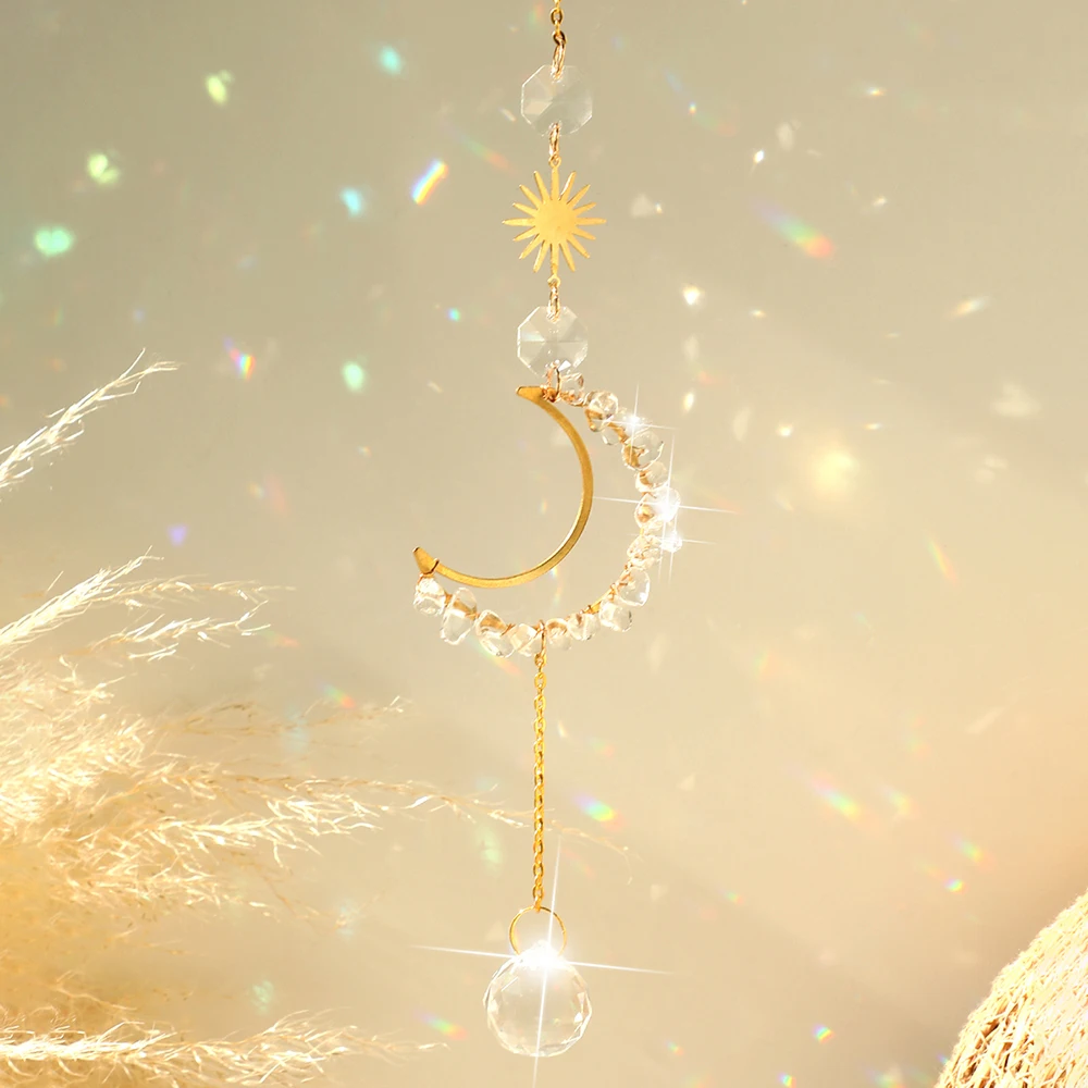 

Хрустальный Солнечный Ловец стеклянный шар подвесное окно Ловец Солнца луна светильник Ловец ветер колокольчик Сад домашний Декор Рождественский подарок