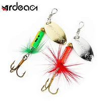 ardea metal spinner bait 3 5g sequins wobbler set artificial spinners with feather treble hook for pike bass spoon fishing lure