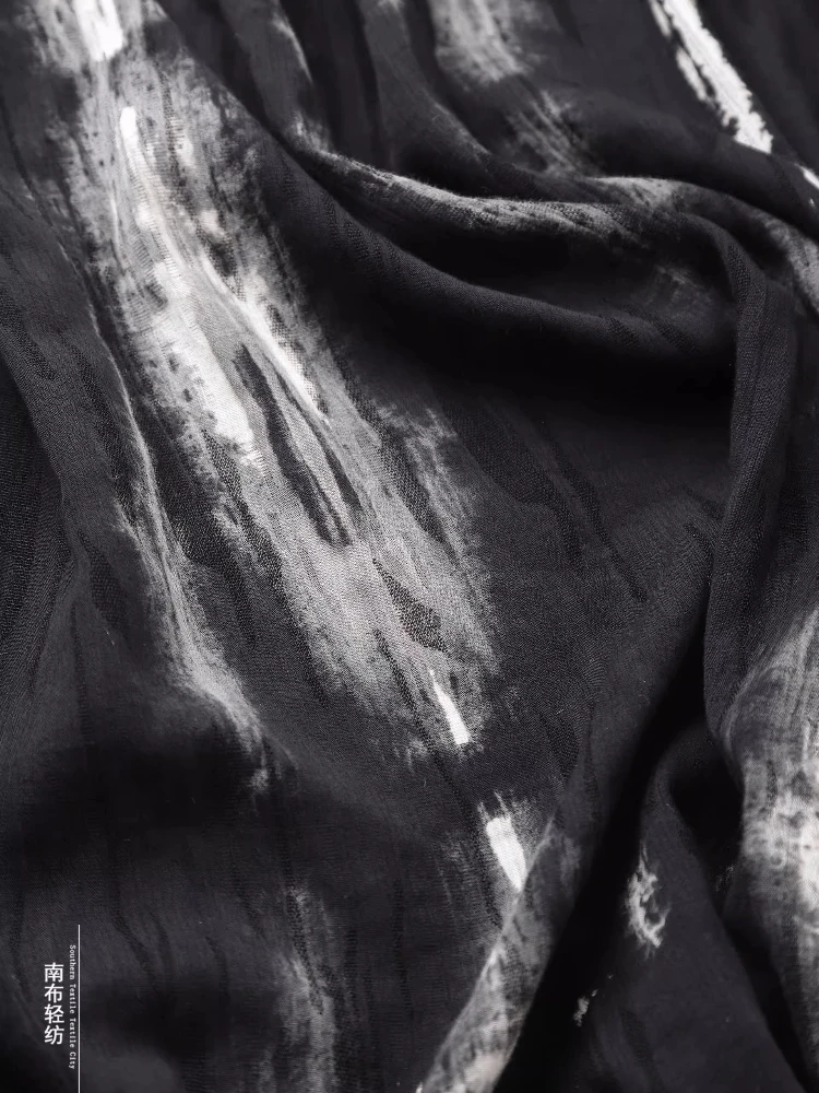 Винтажная хлопчатобумажная ткань Black Tie Dye для стираной, чтобы сделать старую верхнюю одежду, платье, дизайнерскую ткань, шитье своими руками по дворам (art.: 3920cdc37dbd1) - 3920cdc37dbd1