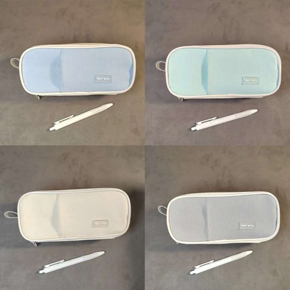 

Большая емкость, подарок для студентов, сумка для хранения макияжа, Холщовая Сумка для ручек, канцелярский органайзер, сумка для ручек, фото...