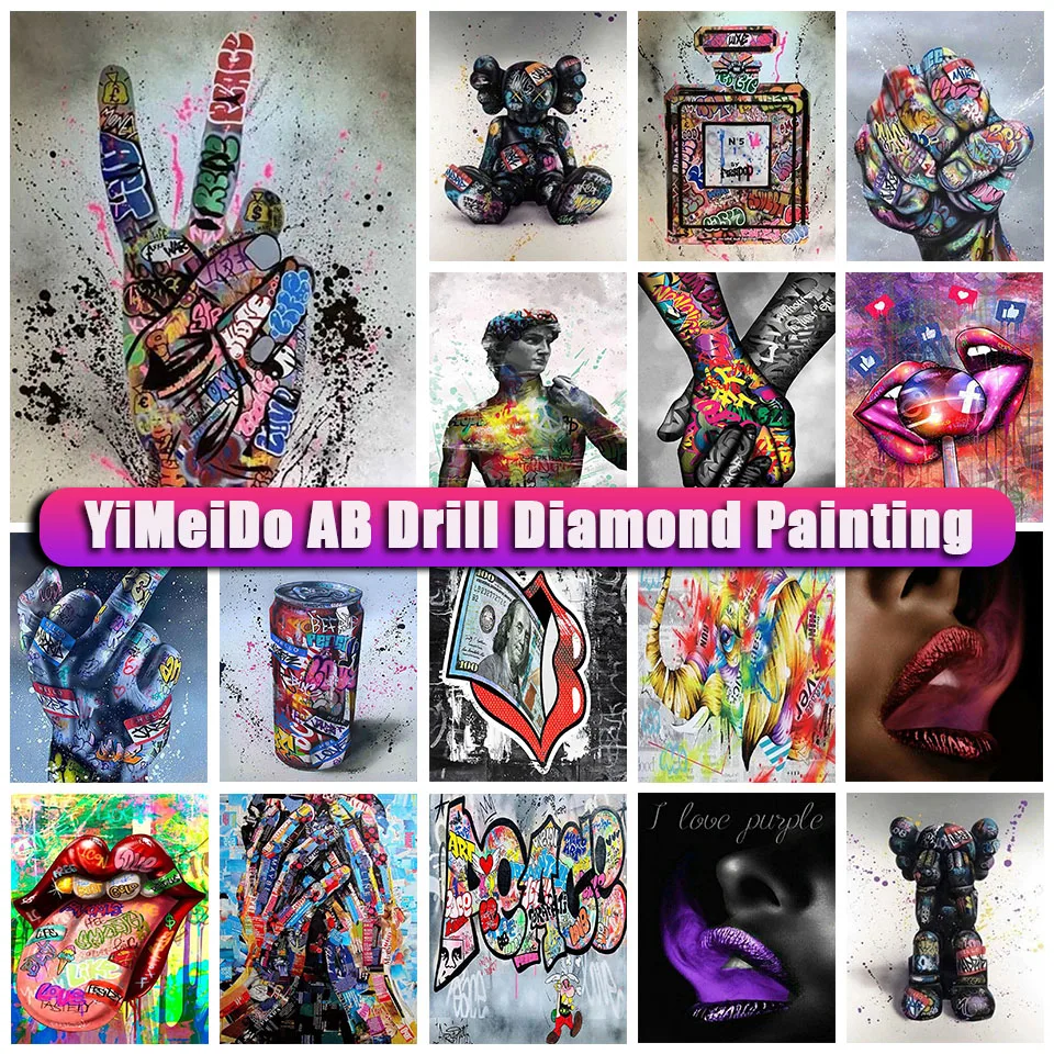 

YIMEIDO 5D AB Diamond Painting Cartoon Hands Rhinestone Diamond Embroidery Mosaic Picture Full Round Square Drill Cross Stitch