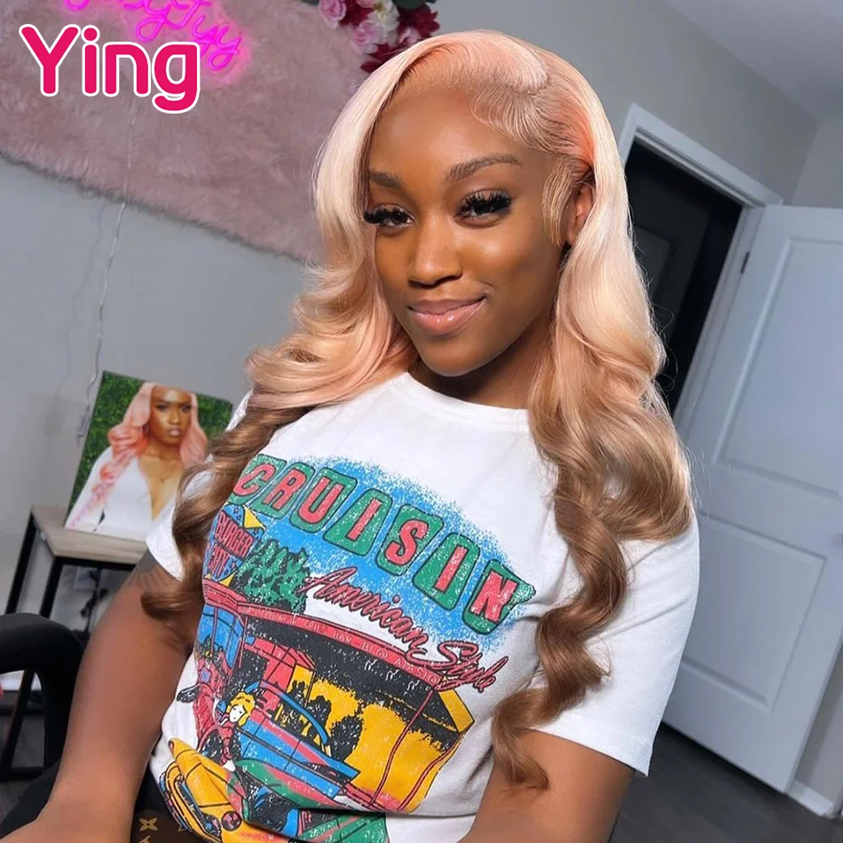 Ying 613 Brown Omber Colored 613 Blonde 13X6 Lace Frontal Wig Human Hair Wig Body Wave Brazilian Remy 180% 13X4 Lace Front Wigs