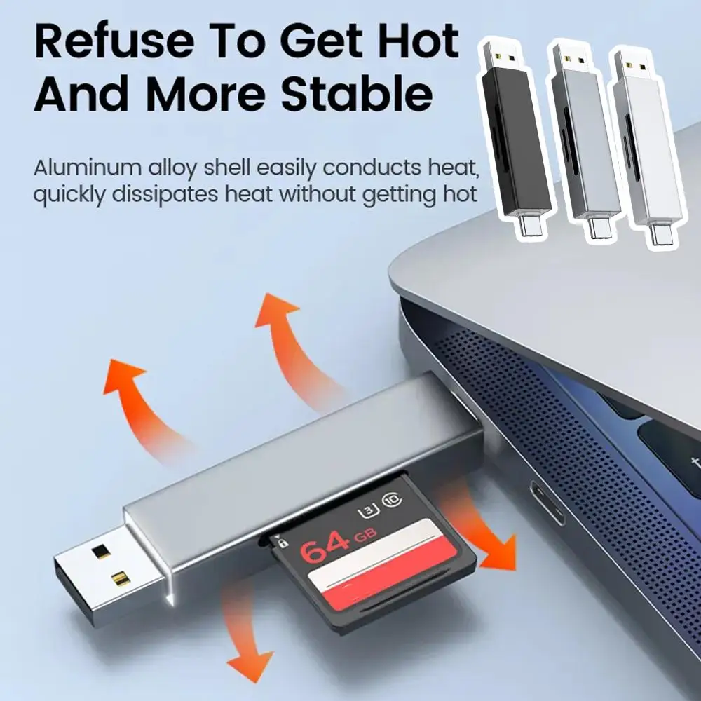 

Устройство для чтения карт памяти USB 2,0 и Type C на SD TF, высокоскоростной смарт-кардридер, адаптер для ПК, ноутбука, устройств типа C, 2 в 1 F5J2