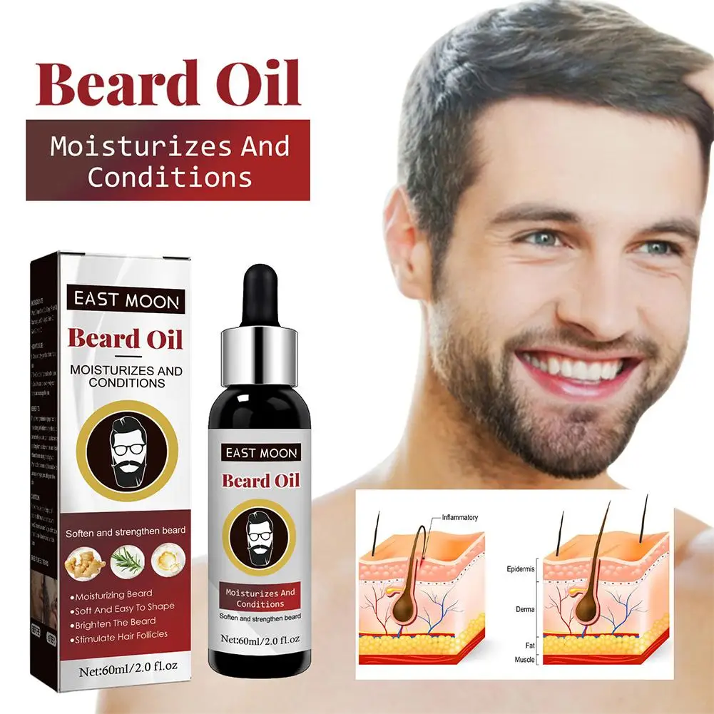 

Beard Growth Oil Nourish Enhance Thicker Improve Frizz Oil Beard Thinning Leave-In Anti Loss Conditioner Mustache Hair Regr U0Z0