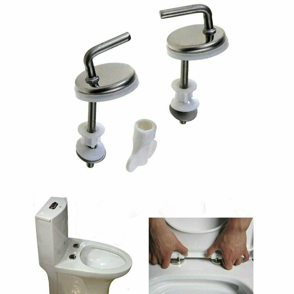 

2pcs Toilet Cover Hinges Toilet Seat Fix Fitting --Stainless Steel Back To Wall Replacement Hinges Mounting Fittings Replacement