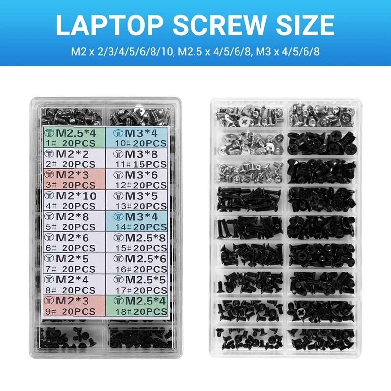 355 шт. набор винтов для ПК M2 M3 M2.5 Компьютерные винты HDD M.2 SSD Винты универсального