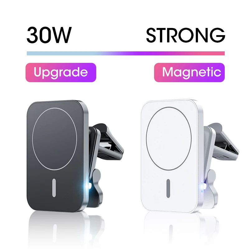 30W Magnetic Wireless Chargers Car Air Vent Stand Phone Holder Fast Charging Station for IPhone 12 13 Pro Max Macsafe QI Charger