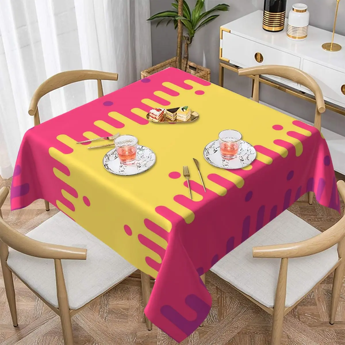 

Small Fresh Style Suitable For Restaurant Party High Quality Water Repellent Fabric Tablecloth Can Be Customized