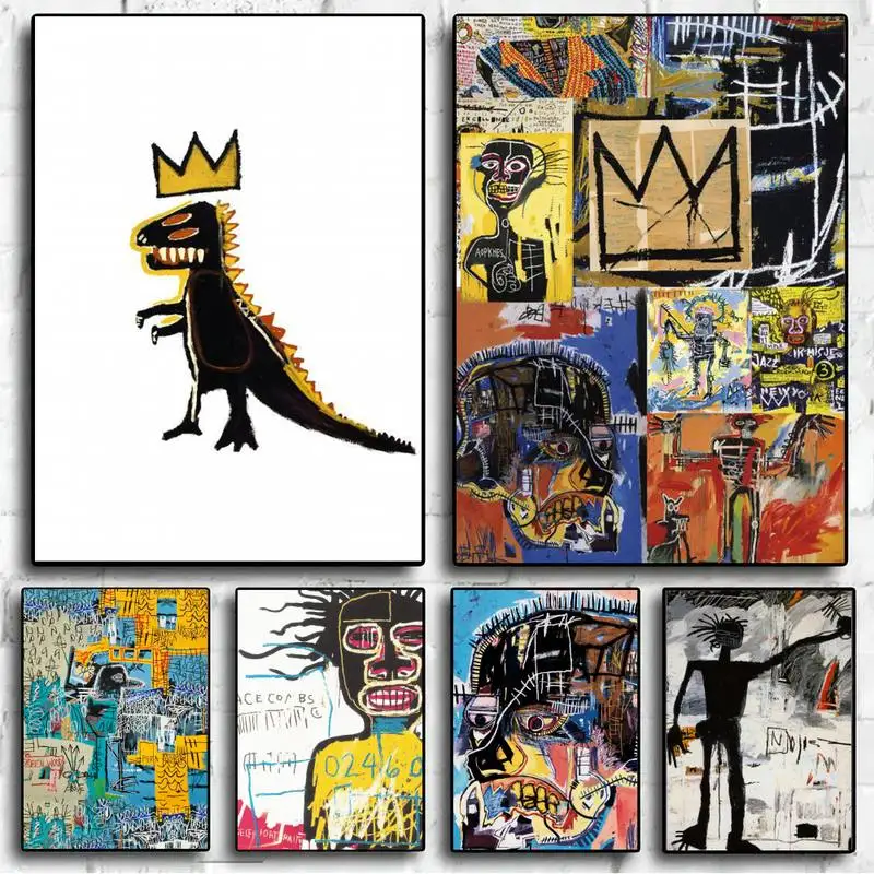 

J-Jean-Michel Basquiats Art POSTER Poster Wall Pictures For Living Room Fall Decor