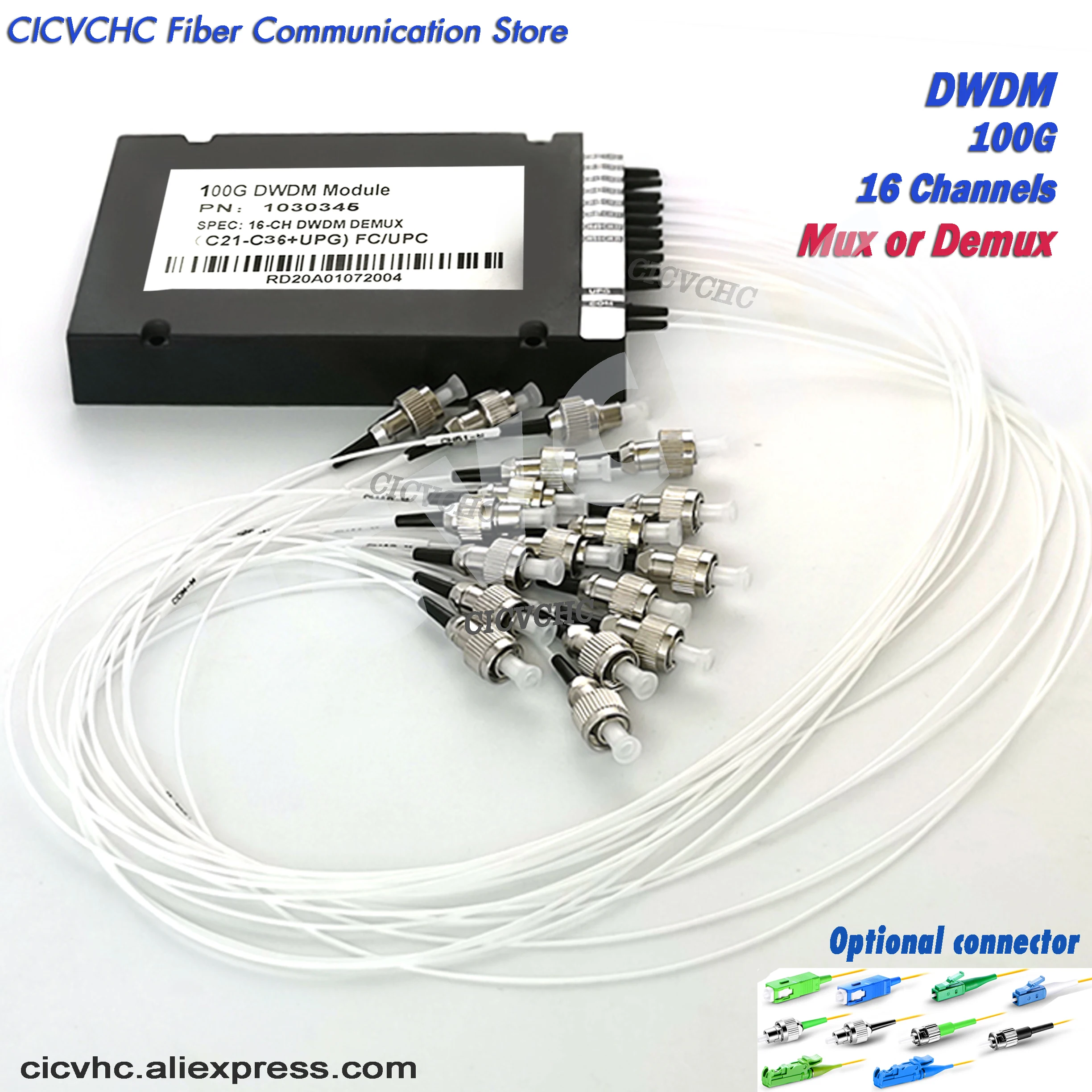 100GHZ 16 Channel+UPG DWDM Module Mux or Demux with SC, LC, FC