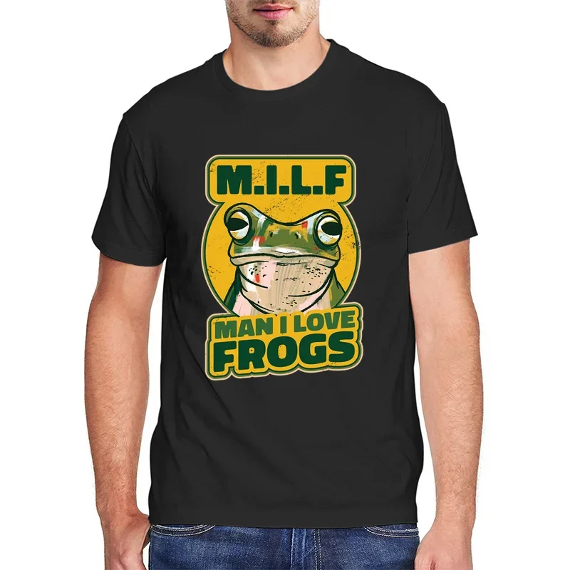 Kawaii Frog Graphic Топы с коротким рукавом M.I.L.F Man I Love Frogs ретро топы мужская одежда