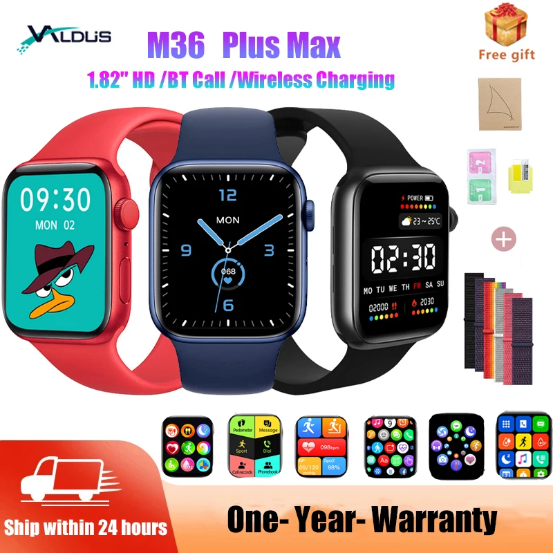 Смарт-часы M36 Plus Max женские/мужские с сенсорным экраном 1 82 дюйма и поддержкой