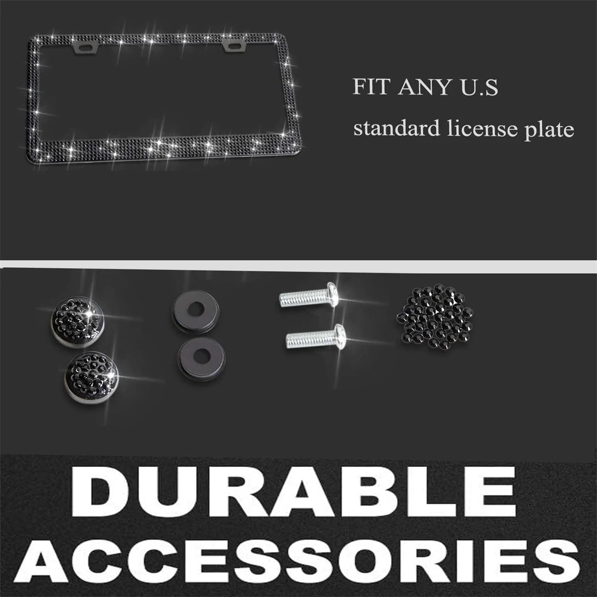 Блестящая рама для номерного знака Shering 1 упаковка блестящих рамок со стразами и