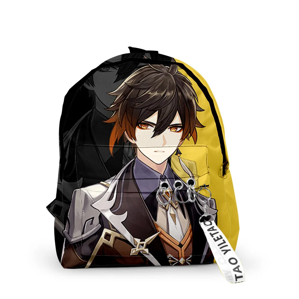 

Genshin Impact Male and Female Students Oxford Cloth Printing Backpack Boys and Girls Backpack Lightening Zipper Shoulders