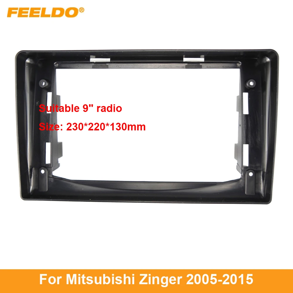 

FEELDO Car Audio 9" Big Screen Dash Fascia Panel Frame Kit Adapter For Mitsubishi Zinger (05-15) Radio Dash Frame